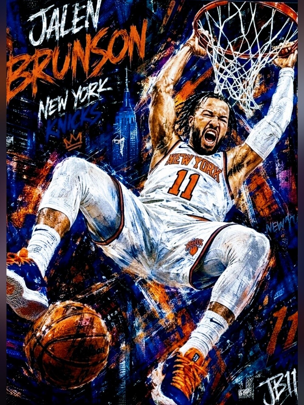 JALEN BRUNSON KNICKS 8.5x11 ULTRA GLOSSY FULL PAGE NO BORDERS CREATED ART POSTER